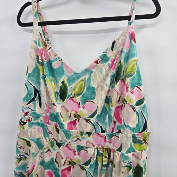 Torrid Teal Tea Length Midi Chiffon Pleated Shark Bite Floral Dress Size 3/3x - Picture 2 of 12